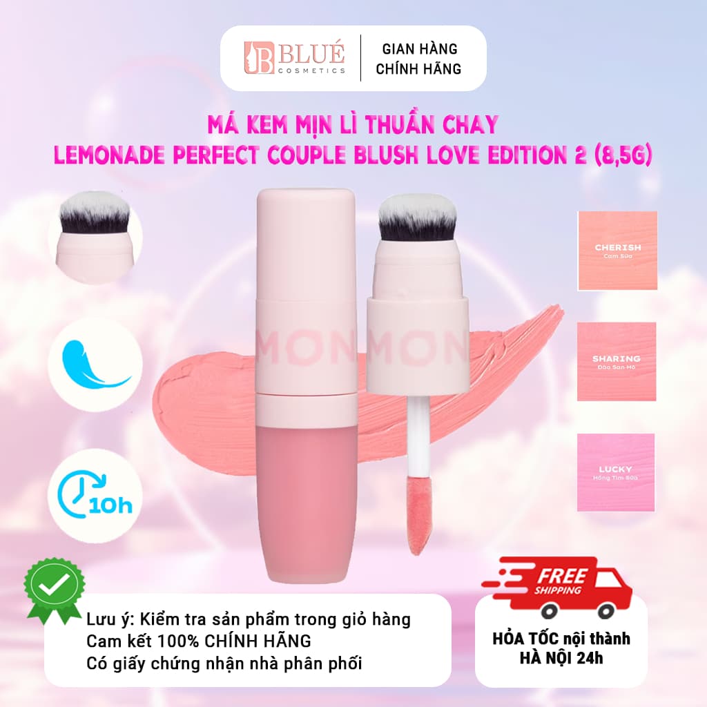 Má kem mịn lì thuần chay Lemonade Perfect Couple Blush Love Edition 2 (8,5g)