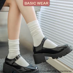 [HÀNG CAO CẤP] Tất Cổ Cao Trơn Màu Cotton Mềm Mại, Tất Vớ Nữ Cổ Cao TCC40 2