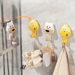 Móc Treo Dán Tường Hút Chân Không Hình Vịt Gấu – Giá Đỡ Đồ Đa Năng Không Cần Khoan 1