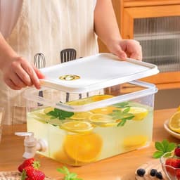 Bình Nước Có Vòi 5L Để Tủ Lạnh Đa Năng Chịu Nhiệt Nóng Lạnh Nhựa PP An Toàn Tiện Lợi 5