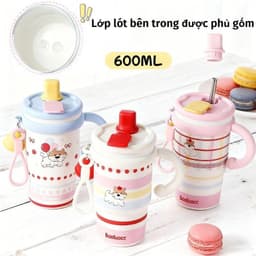 Ly Giữ Nhiệt 600ml Có Ống Hút Cốc Cách Nhiệt Inox 316 Giữ Nóng Lạnh 6-12H Tiện Lợi 2
