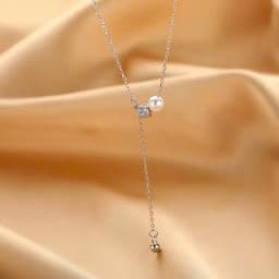Dây chuyền bạc S925 kiểu thả chữ Y thanh lịch phong cách Hàn Quốc | Ocean Charm 5