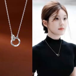 Dây chuyền nữ nhẫn đôi đính đá thanh lịch, phong cách Hàn Quốc | Ocean Charm 9