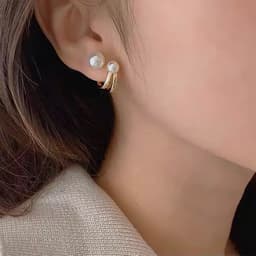 Bông Tai/Khuyên Tai Nữ Ngọc Trai Nhân Tạo Dáng Xoắn Thanh Lịch Hàn Quốc - Quà Tặng Vibe Ocean Charm, Đi Tiệc 5