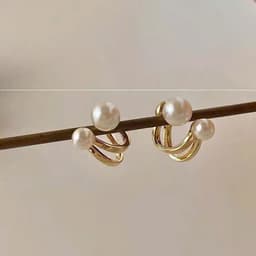 Bông Tai/Khuyên Tai Nữ Ngọc Trai Nhân Tạo Dáng Xoắn Thanh Lịch Hàn Quốc - Quà Tặng Vibe Ocean Charm, Đi Tiệc 4