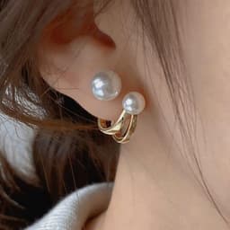Bông Tai/Khuyên Tai Nữ Ngọc Trai Nhân Tạo Dáng Xoắn Thanh Lịch Hàn Quốc - Quà Tặng Vibe Ocean Charm, Đi Tiệc 6