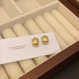 Khuyên Tai/Hoa Tai Nữ Khối Tròn Nhám Mờ Mạ Vàng Tối Giản - Quà Tặng Vibe Ocean Charm, Retro, Tinh Tế Nhẹ Nhàng 6