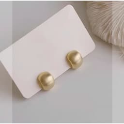 Khuyên Tai/Hoa Tai Nữ Khối Tròn Nhám Mờ Mạ Vàng Tối Giản - Quà Tặng Vibe Ocean Charm, Retro, Tinh Tế Nhẹ Nhàng 8