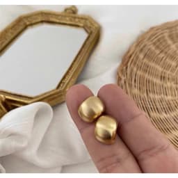 Khuyên Tai/Hoa Tai Nữ Khối Tròn Nhám Mờ Mạ Vàng Tối Giản - Quà Tặng Vibe Ocean Charm, Retro, Tinh Tế Nhẹ Nhàng 9
