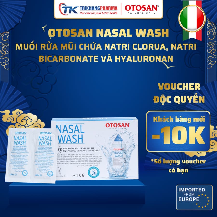 Muối Rửa Mũi Otosan Nasal Wash Chứa Natri Clorua, Natri bicarbonate Và Gyaluronan, Hộp 30 Gói