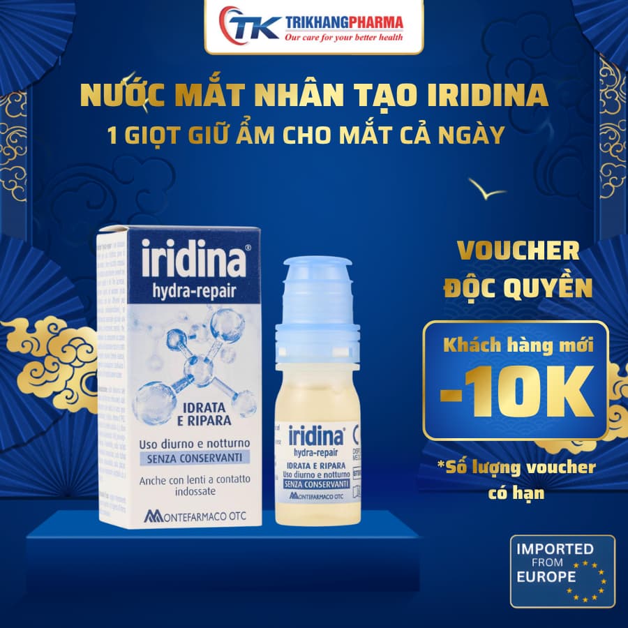 [MUA 2 TẶNG 1] Nước Mắt Nhân Tạo IRIDINA Dưỡng Ẩm & Phục Hồi Mắt Khô, Mỏi [Date 03/2027]