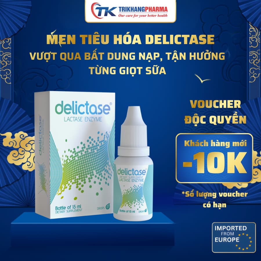 [Date T5/2028] Men Tiêu Hóa Delictase Cho Trẻ Bất Dung Nạp Lactose Đến Từ Châu Âu Lọ 15ml