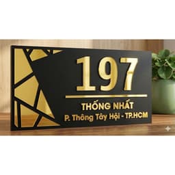Biển Số Nhà Alu Vàng Gương/Đen Mờ chữ số Nổi 3D Cao Cấp - Thiết Kế Theo Yêu Cầu Chống Nắng Mưa,Độ Bền Cao,Đẹp Sang Trọng 2