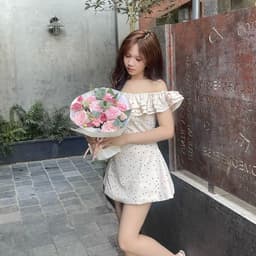 Váy trễ vai tầng bèo chấm bi, dáng A ngắn xoè nhẹ, vibe tiểu thư nhẹ nhàng - Ananclothing 2