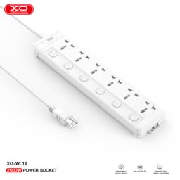 Ổ Cắm Điện XO Việt Nam WL18 – 6 Ổ Cắm Công Tắc Độc Lập, Công Suất 2500W, Dây Dài 2m, Chống Giật An Toàn | XO WL18 2