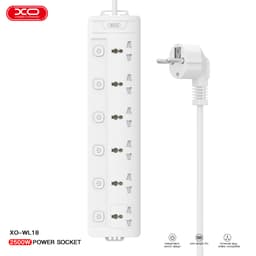 Ổ Cắm Điện XO Việt Nam WL18 – 6 Ổ Cắm Công Tắc Độc Lập, Công Suất 2500W, Dây Dài 2m, Chống Giật An Toàn | XO WL18 4