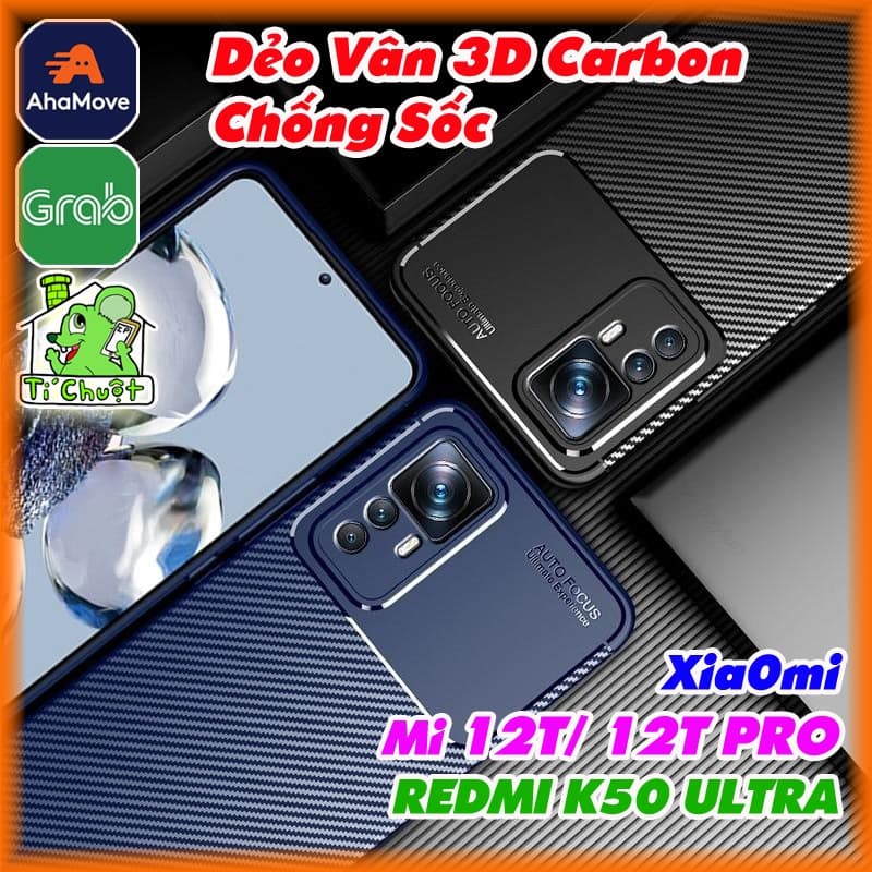 Ốp Lưng XIA0MI Mi 12T/ 12T PRO/ Redmi K50 ULTRA AutoFocus Vân 3D Carbon Chống Sốc