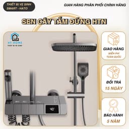 Sen Cây Tắm Đứng Phím Đàn Hato Mạ Nano Tĩnh Điện, Vòi Sen Tắm Đứng Lõi Đồng Hiển Thị Nhiệt Độ Bảo Hành Chính Hãng 5 Năm 1