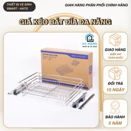 Giá Kéo Bát Đĩa Đa Năng SUS Inox 304 Kéo Ra Không Gây Tiếng Ồn , Có Ray Giảm Chấn , Kệ Đựng Bát Đĩa Có Khay Đựng Nước 1