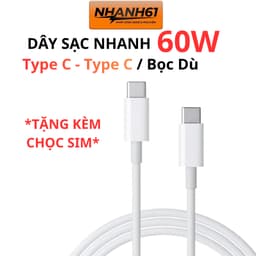 [LOẠI TỐT] Dây Sạc Type C To Type C 60W, Dài 1m, Bọc Dù Siêu Bền, Hỗ Trợ Sạc Nhanh Các Dòng Máy 1