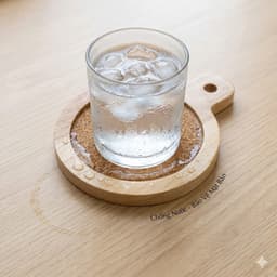 Bộ lót ly bằng gỗ, lót cốc gỗ cho bàn làm việc, quán cafe cửa hàng trang trí nhà cửa decor nhà GIBA 8