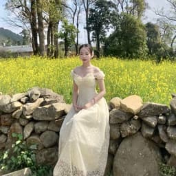 Đầm Ren Thêu Nhũ Dáng Dài Tay Cúp Sò - Đầm Ren Xoè Màu Pastel Cổ Tim, Thanh Lịch, Ananclothing 5