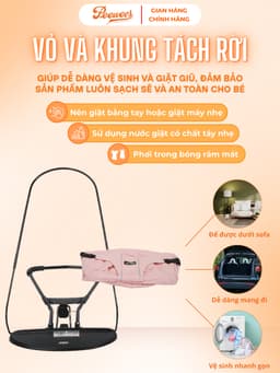 Ghế Nhún Rung Cao Cấp Cho Bé Sơ Sinh PEEWEES, Chống Võng Lưng, Chất Vải Cotton Thoáng Mát Giúp Bé Nằm Thoải Mái Dễ Chịu 8