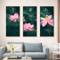 SIZE LỚN Tranh Bộ Hoa Sen Chất Liệu Tráng Gương Cao Cấp Bo Khung, Tranh Sen Treo Phòng Thờ, Phòng Khách Phong Thủy 9