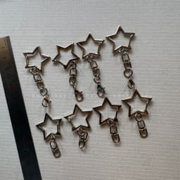 Set 5/10c Móc Khóa Treo Hình Tròn Kèm Dây Xích Kim Loại - Phụ Kiện Làm Đồ DIY, Trang Trí Balo, Chìa Khóa, Túi Xách 2