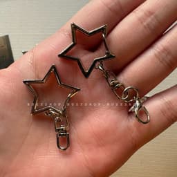 Set 5/10c Móc Khóa Treo Hình Tròn Kèm Dây Xích Kim Loại - Phụ Kiện Làm Đồ DIY, Trang Trí Balo, Chìa Khóa, Túi Xách 3