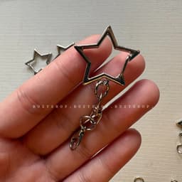 Set 5/10c Móc Khóa Treo Hình Tròn Kèm Dây Xích Kim Loại - Phụ Kiện Làm Đồ DIY, Trang Trí Balo, Chìa Khóa, Túi Xách 4