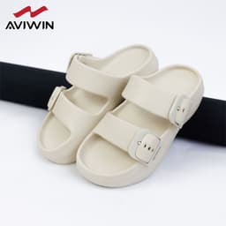 [AKM] Dép Sandal Nữ AVIWIN AKM Chất EVA Đúc Nguyên Khối Quai Ngang Siêu Mềm Cao 6cm 1