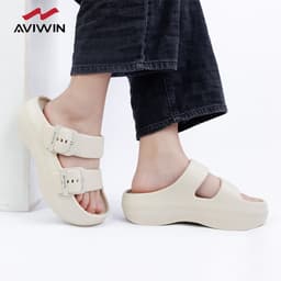 [AKM] Dép Sandal Nữ AVIWIN AKM Chất EVA Đúc Nguyên Khối Quai Ngang Siêu Mềm Cao 6cm 8
