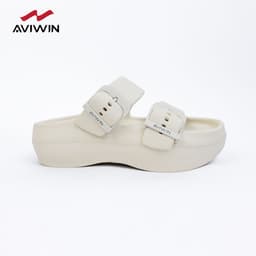 [AKM] Dép Sandal Nữ AVIWIN AKM Chất EVA Đúc Nguyên Khối Quai Ngang Siêu Mềm Cao 6cm 2