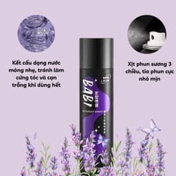 Gôm Xịt Tạo Kiểu Giữ Nếp Dài Lâu BABI Loại Xịn, Xịt Phồng Tóc Tạo Kiểu, Giữ Độ Phồng Bồng Bềnh Tự Nhiên 5
