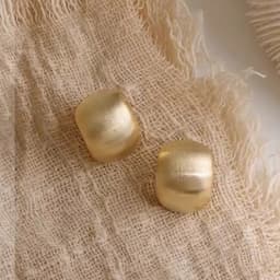 Khuyên Tai/Hoa Tai Nữ Khối Tròn Nhám Mờ Mạ Vàng Tối Giản - Quà Tặng Vibe Ocean Charm, Retro, Tinh Tế Nhẹ Nhàng 7