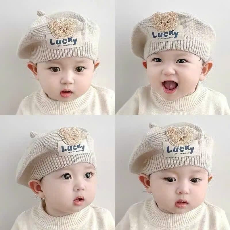Mũ Len Nồi Gấu Lucky dễ thương cho bé từ 6 tới 36 tháng
