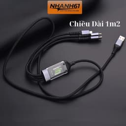 Dây Sạc 3IN1 Bọc Dù 100W Siêu Nhanh, Đa Năng, Có Đèn Led Hiển Thị Khi Sạc 2