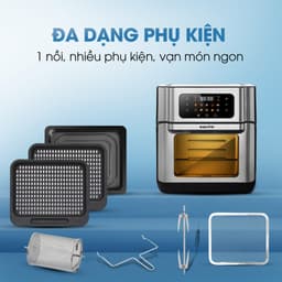 Nồi Chiên Không Dầu KALITE Air Pro, Dung tích 12L - Công suất 1500W, Màn Hình Màu OLED, Hàng Chính Hãng 7