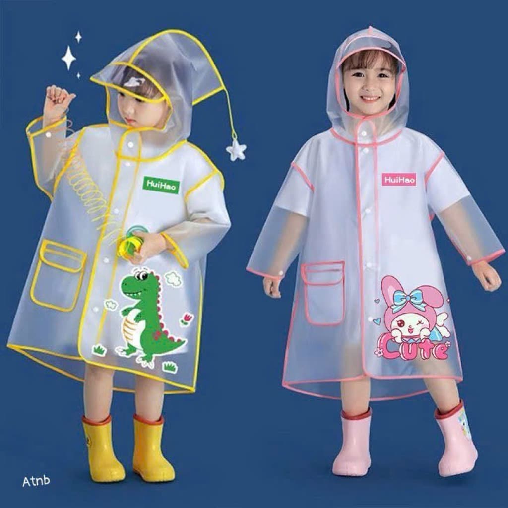 🌧️ Áo Mưa Trẻ Em Trong Suốt Hình Vịt Cute – Chống Nước EVA Cao Cấp50