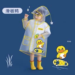 🌧️ Áo Mưa Trẻ Em Trong Suốt Hình Vịt Cute – Chống Nước EVA Cao Cấp50 6
