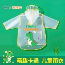 🌧️ Áo Mưa Trẻ Em Trong Suốt Hình Vịt Cute – Chống Nước EVA Cao Cấp50 5