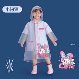 🌧️ Áo Mưa Trẻ Em Trong Suốt Hình Vịt Cute – Chống Nước EVA Cao Cấp50 2