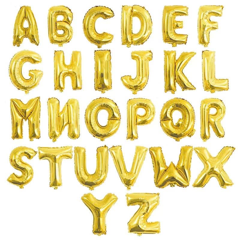Bóng chữ cái ghép tên (A-Z) trang trí sinh nhật ( màu vàng/ màu bạc/màu hồng)
