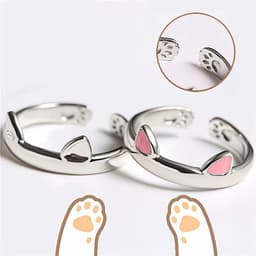 Nhẫn mèo bạc nhẫn nam nữ phong cách Hàn Quốc nhẫn đeo tay nam nữ thiết kế sáng tạo đẹp thời trang 2