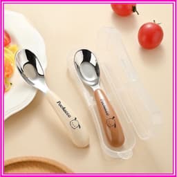 Thìa Ăn Dặm Cho Bé Inox 316 Cán Nhựa PP An Toàn Có Hộp Đựng Muỗng Tập Ăn Cho Trẻ 1
