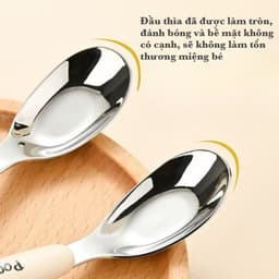 Thìa Ăn Dặm Cho Bé Inox 316 Cán Nhựa PP An Toàn Có Hộp Đựng Muỗng Tập Ăn Cho Trẻ 4