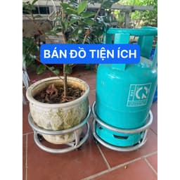 [Hàng siêu cấp] Giá đỡ bình gas có 3 bánh xe xoay 360 độ chốt khóa An toàn tiện lợi di chuyển dễ dàng hàng dày dặn 4