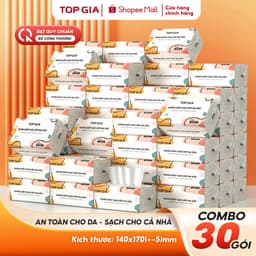 Giấy ăn rút  Đa Sắc Top Gia thùng 30 gói cao cấp 4 lớp dập vân 4D chắc chắn siêu dai, mềm mịn 1