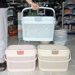 làn nhựa đựng đồ đi sinh nhựa cao cấp có quai xách, giỏ đựng đồ cho mẹ và bé hokori 2610 2